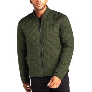 Mercer + Mettle Men’s Quilted Full Zip Jacket Lightweight Dark Green Size XS‎